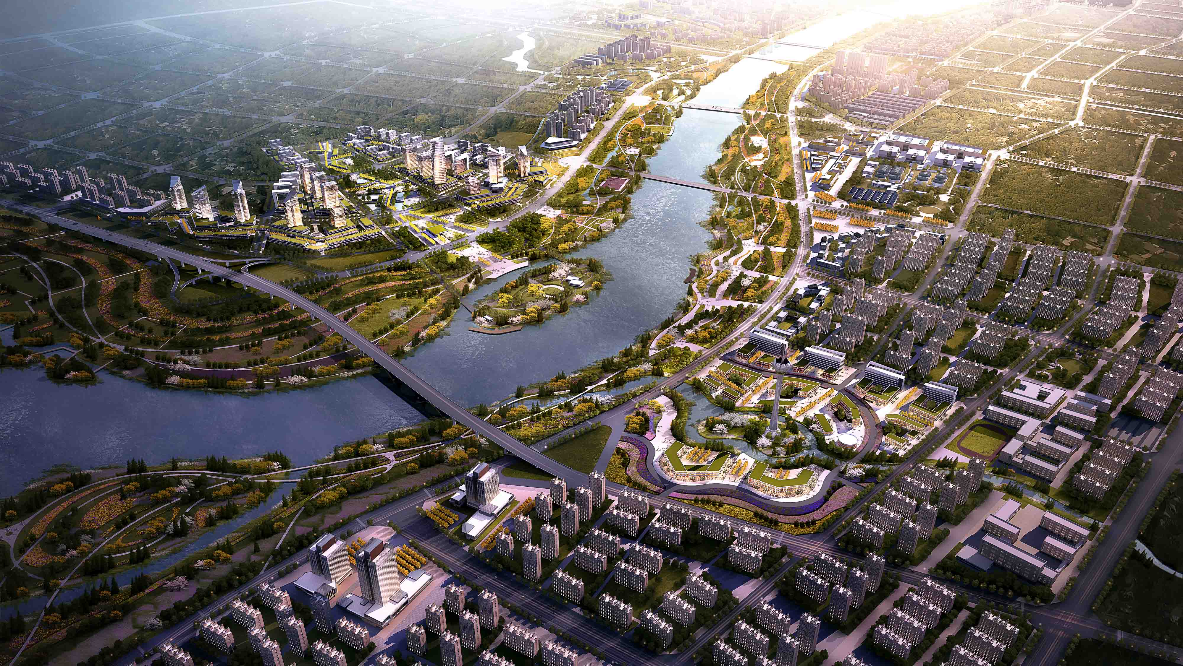 河南唐河一河两岸滨水区域城市设计